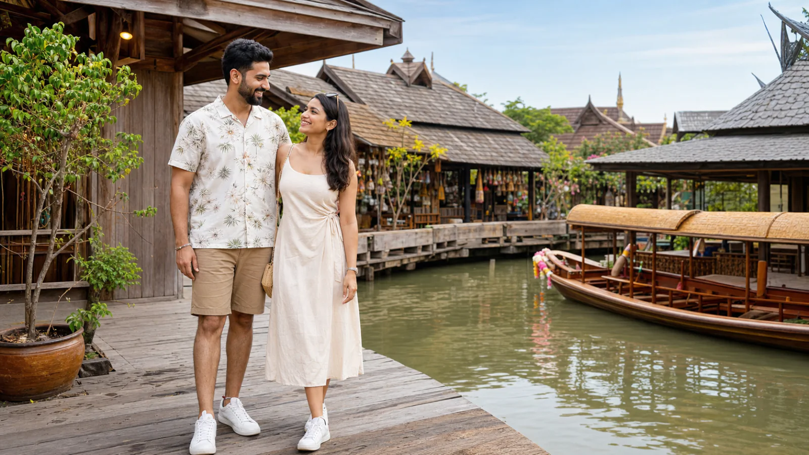 Visitors enjoying Pattaya Floating Market
