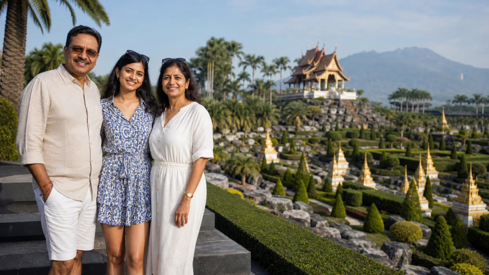 Family exploring Nong Nooch Tropical Garden