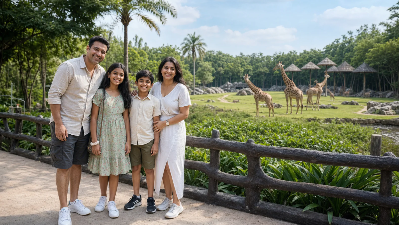 Family visiting Safari World Bangkok